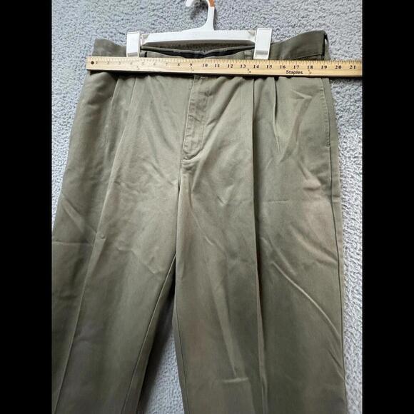LL Bean Pants Mens 40 36 Khaki Beige Cotton Natural Fit Flat Front Straight Leg - Picture 2 of 12